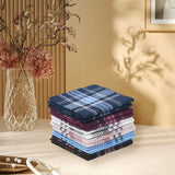 12pc Classic Stripe Plaid Handkerchiefs Men Women Pocket Sweat-absorbing Handkerchief Wedding Party Business Chest Towel Scarves