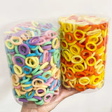 50PCS Colorful Basic Nylon Ealstic Hair Ties for Girls Ponytail Hold Scrunchie Rubber Band Kid Fashion Baby Hair Accessories