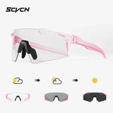 SCVCN UV400 Photochromic Cycling Glasss Sports Running Sunglasses Men Outdoor Drving Bicycle Goggles MTB Eyewear 1 Lens