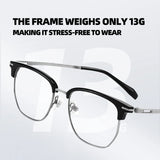 CAPONI Original Designer Men Glasses Frames Pure Titanium  Business Eyewear Anti Blue Light Multifunctional Frame Glasses J23615