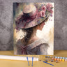Paint By Numbers Kit For Adults Beginner On Canvas, DIY Acrylic Painting Package For Kids, Flowers Hat Women Picture, Frameless