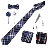 Brand Newest Design Silk Tie Set Handkerchief Pocket Squares Cufflink Bow Tie Clip Necktie Set Bussiness Wedding Suit Gift Box