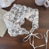White Lace Bandana Floral Summer Woven Headbands Hair Band Women Outgoing Travel Retro Hair Accessories Headwear Turban Scarf