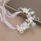 Elegant Girls Headband Imitated Pearl Hair Headdress Baby GirlsFlower Wreath Bride Garland Head Hoop Wedding Headbands Hair