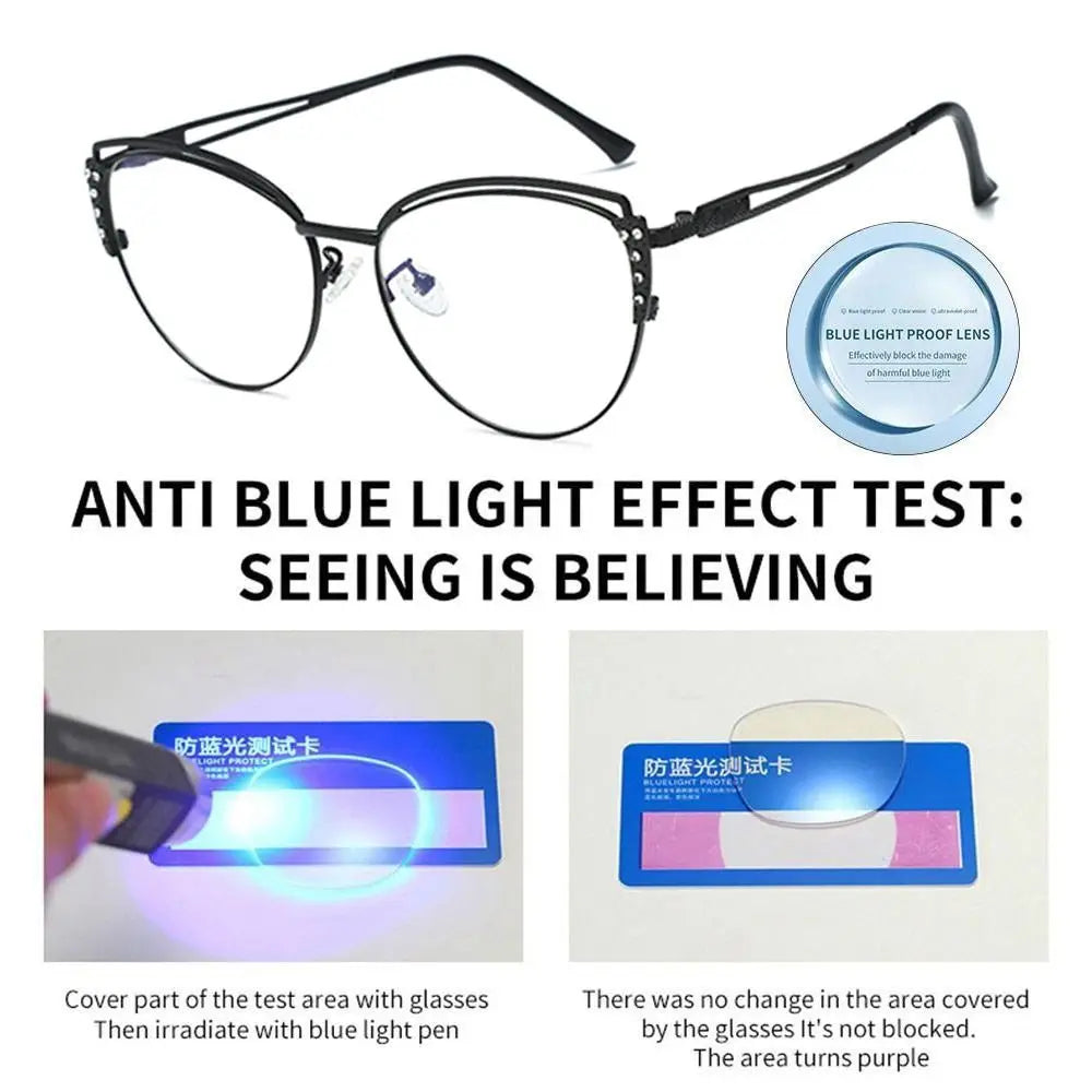 Blue Ray Blocking Anti-Blue Light Glasses Ultralight Metal Computer Goggles Eye Protection Square Eyeglasses Men Women