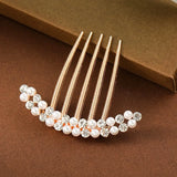 Elegant Pearl Hair Combs Hairpin Women Luxury Crystal Bun Decor Wedding Bridal Hair Claw Clips Hair Jewelry Accessories