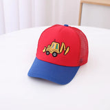 Korean Children 's Sports Hats Toddler Baby Boy Baseball 2024 Summer Embroidered Excavator Outdoor Kids Hip Hop Caps Adjustable