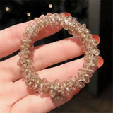 Rhinestone Hair Elastics Ties Ponytail Holders Champagne Bohemia Hair Tie Hair Accessories for Women and Girls