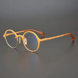 53160 Retro round pure titanium handmade glasses frame men and women irregular high-end optical frames