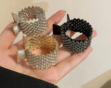 Pince à cheveux tendance en métal avec perles et strass pour femmes et filles, mini support pour queue de cheval haute, pinces à cheveux en cristal, élégante, pour fête