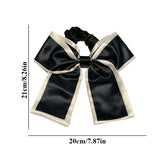 Chouchous pour cheveux coréens noirs avec nœud en soie pour femmes, élégants, élastiques, queue de cheval, accessoires pour cheveux