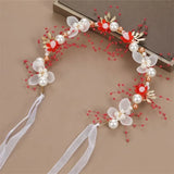 Elegant Girls Headband Lmitated Pearl Hair Headdress Baby Girls Flower Wreath Bride Garland Head Hoop Wedding Headbands Hair