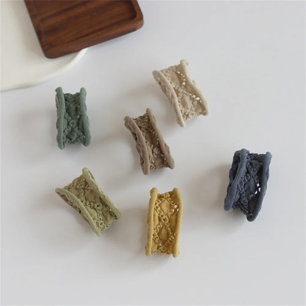 6Pcs/Set High Ponytail Holder Hair Ring Ribbons Thick Ties Cuff Nylon Elastics for Women Hair Rope Headwear Hair Tie Accessories