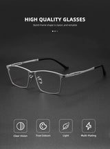 Pure Titanium Eyeglass frames Men Ultralight Square Men's Glasses Frames Business Decorative Eyewear Titanium Fake Eyepieces Men