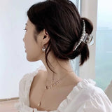 Simulated Pearl Hair Claws for Women Korean Acrylic Hair Clips Girls Large Size Barrette Shark Clip Fashion Hair Accessories