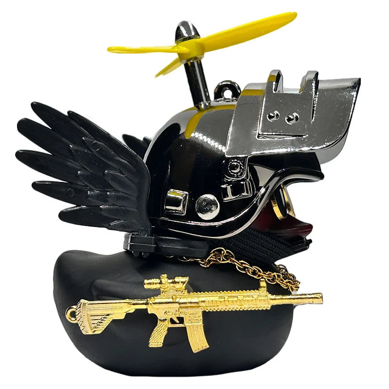 Car Duck Auto Interior Decoration Car Ornaments Rubber Duck With Helmet Bicycle Road Bike Motor Kids Toy Bike Accessories