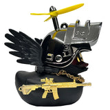 Car Duck Auto Interior Decoration Car Ornaments Rubber Duck With Helmet Bicycle Road Bike Motor Kids Toy Bike Accessories