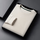 2024 Men's Casual Fashion Long Sleeved Round Neck T-shirt Waffle Comfortable Top