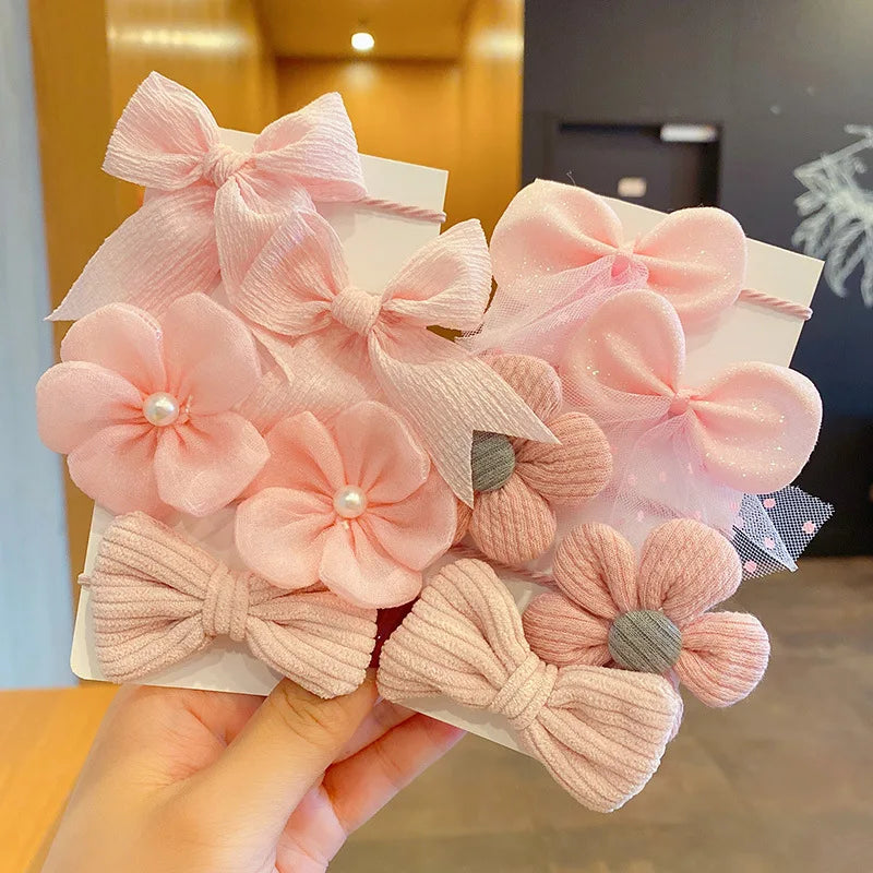 10pcs Hair Accessories Girls Scrunchies Aesthetic Lacos De Cabelo Infantil Bands Kids Headbands Bandes Bandeaux Elastiquec Cute