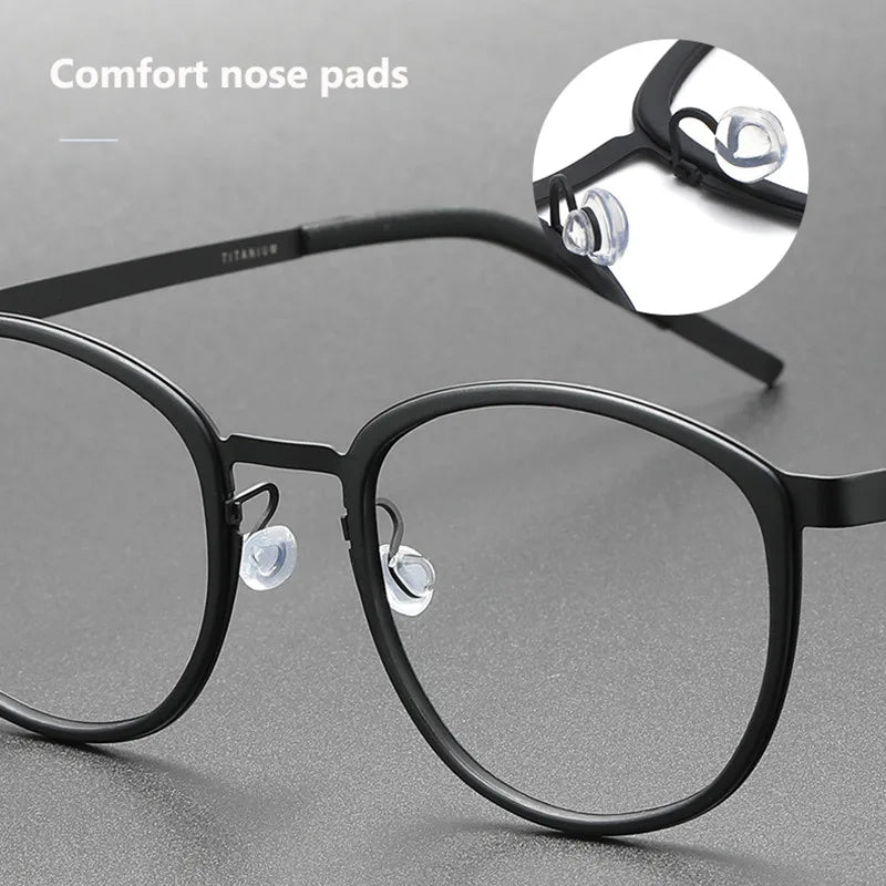 2023 Titanium Glasses Frame for Men Women Vintage Round Myopia Optical Eyewear Screwless Prescription Eyeglasses Frame Spectacle