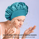 Bonnet Satin Sleeping Hat Hair Night Sleep Cap Head Cover Shower Caps for Bath and Sauna Bathing Shower Cap Bathroom Products