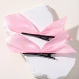 2pcs Black White Ribbon Hair Bows Clips Vintage Bowknot Side Hairpin Cute Girls Barrettes Headdress Hair Accessories for Women