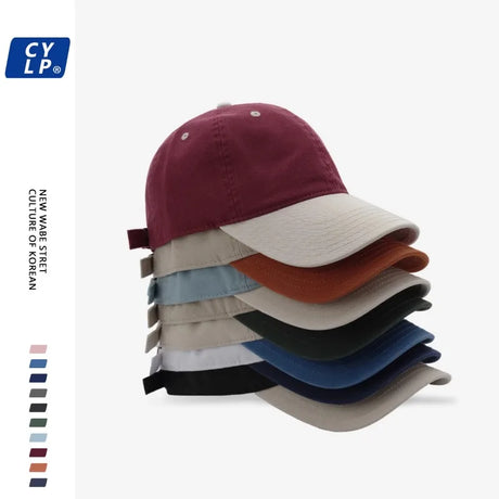 Fashion Contrasting Color Soft Top Baseball Caps for Men and Women Spring and Summer Versatile Sunscreen Hip Hop Hat Custom Logo