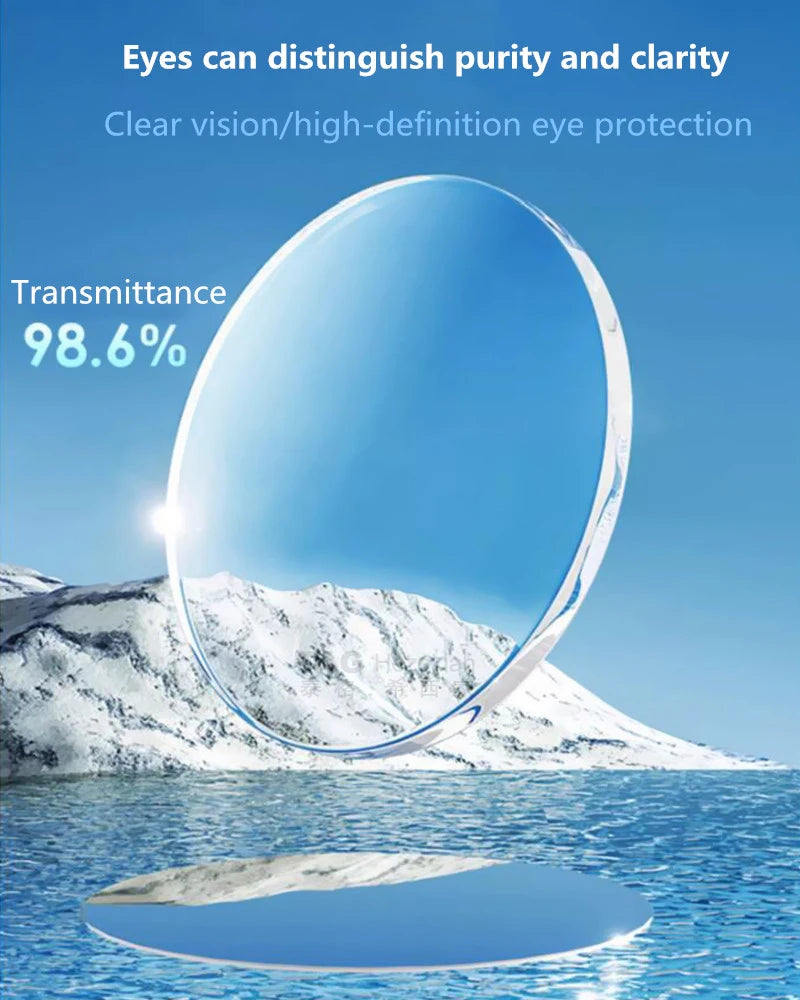1.56 1.61 1.67 1.74 Index Aspheric Optical Lenses Glasses Reading Myopia Anti blue light photochromic gray prescription lens