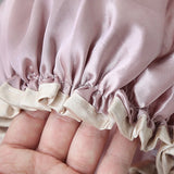1Pcs Women's Elastic Band Satin Silky Bonnet Sleep Cap Hair Care Hair Dryers Female Hair Protect Bonnet Nightcap Satin Bath Cap