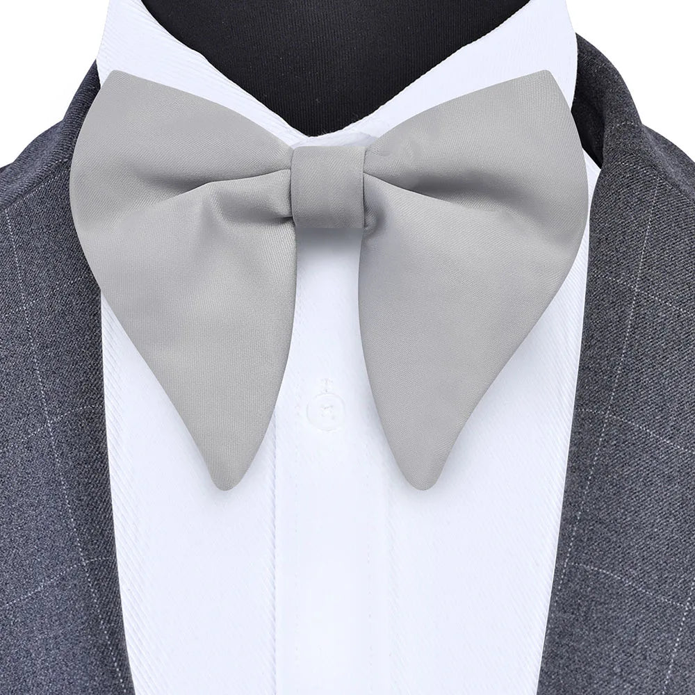 Classic Silk Solid Green Red Black Big Bow Tie for Man Fashion Bowknot Party Business Office Wedding Gift Accessories