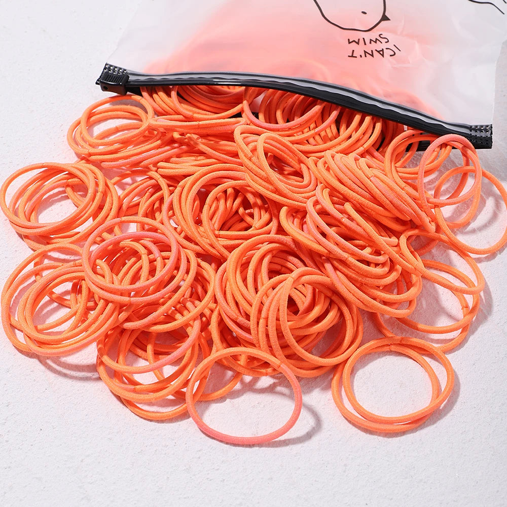 50PCS Macaron Rubber Band Hairband Headband High Elastic Durable Hair Ring Tied High Ponytail Women's Kids Hair Headwear