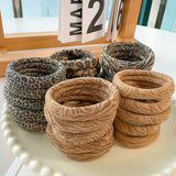 5pcs Leopard Print High Elastic Hair Ties Scrunchie Ties High Elasticity Ponytail Holder Women Girls Hair Rings Rope Accessories