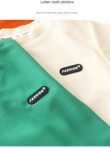 2Pcs Fashion Children Short Sleeve Shorts Sets Summer Kids Clothes Boy Girl Baby Cotton Tee Pant Outfits Soild Color Tracksuits
