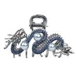Blue Dragon Hairpin With Pearl Hair Claw Women Simple Hair Claw Hairpin Shark Clip Fashion Temperament Simple Hair Accessories