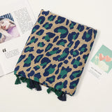 Fashion Printed Leopard Scarf Female Spring Muslim Women Hijab Scarves Tassel Large Size Headband Handkerchief Women's Bandana