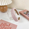 2022 Gentle Pink Womans Hairbands Girl Sweet Plush Wide Side Sponge Headband Hair Hoop Fashion Simple Solid Color Hair Accessory