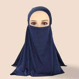 Abaya For Muslim Modal Cotton Face Mask Solid Colour Comfort Women's Pullover Hat Split Cover Hood Turban Scarf Shawl  Abaya