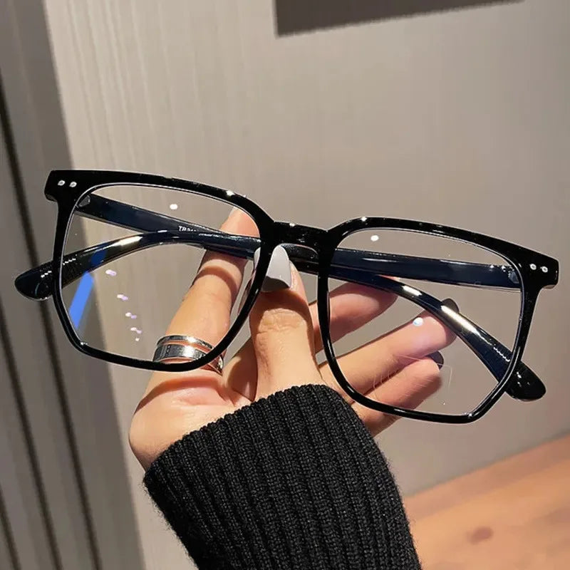 3 pieces of blue light blocking glasses - fashionable square fake glasses, anti radiation computer gaming glasses, sunglasses