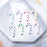 20pcs Copper Both Side Enamelled Christmas Crutches Charms Colorful Candy Cane Pendant DIY Earring Necklace Bracelet Accessories