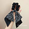 Women's Elastic Hair Bands French Style Hair Rope Creative Letter D Classic Retro Bow Ribbon Headdress Delicate All-matching
