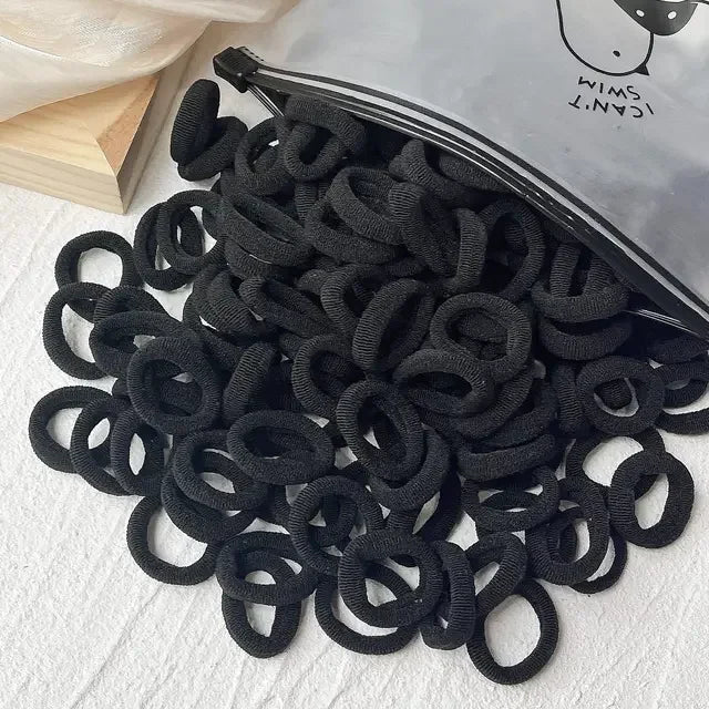 50/100Pcs Colorful Basic Nylon Ealstic Hair Ties for Girls Ponytail Hold Scrunchie Rubber Band Kid Fashion Hair Accessories
