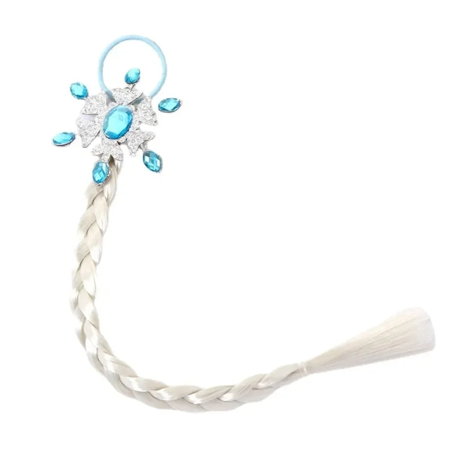 Girls Snowflake Hair Bow Kids Rainbow Hair Tie Princess Accessories Toddler Snowflake Elastics Baby Accessories Hair Bands Braid