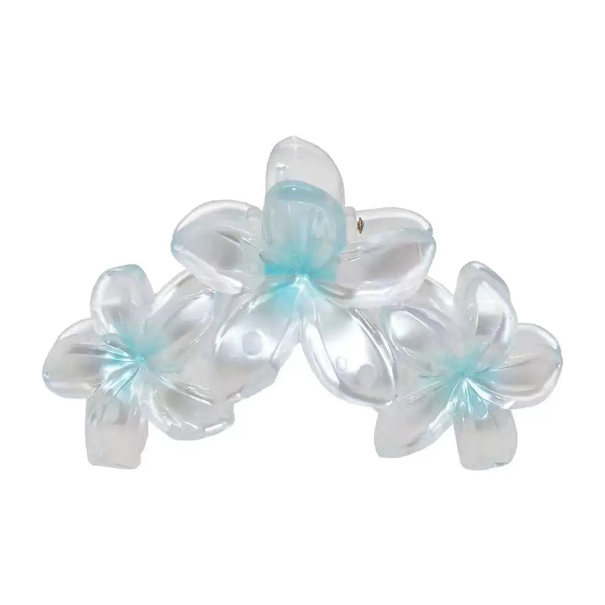 Gradient Frangipani Hair Clip 1PC Plumeria Hairpin Ins Style Ponytail Holder Barrette Sweet Shark Claws Party Hair Accessories