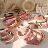 2022 Gentle Pink Womans Hairbands Girl Sweet Plush Wide Side Sponge Headband Hair Hoop Fashion Simple Solid Color Hair Accessory