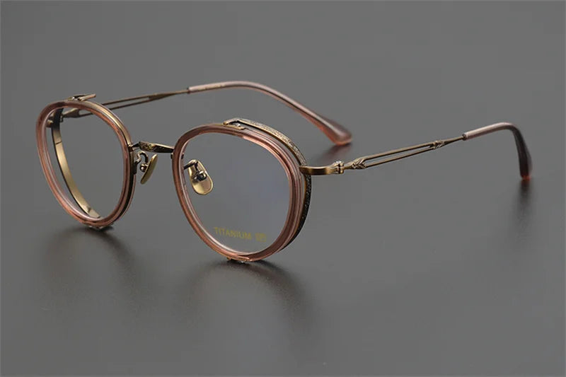 Exquisite Titanium Handmade Glasses Frame Mens Women Retro Square Spectacle Frames Eyeglasses Japanese Design Oval Round Eyewear