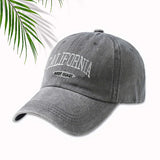 Fashionable Versatile Washed Letters Solid Color Embroidered Baseball Cap For Men Wide Brimmed Casual Sports Cap For Women
