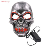 Halloween Party Horror Mask Ghost Head Skull LED Glow Mask Cosplay Props Festival Decoration Toy AC182