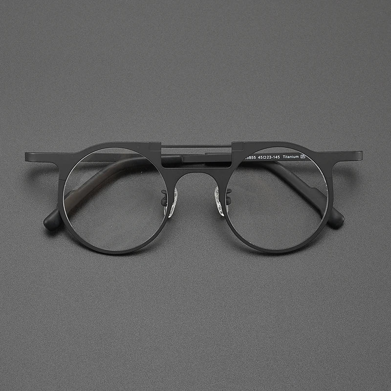 High-quality niche multi-color glasses frame literary fashion retro round ultra-light pure titanium hip hop trend optical glasse