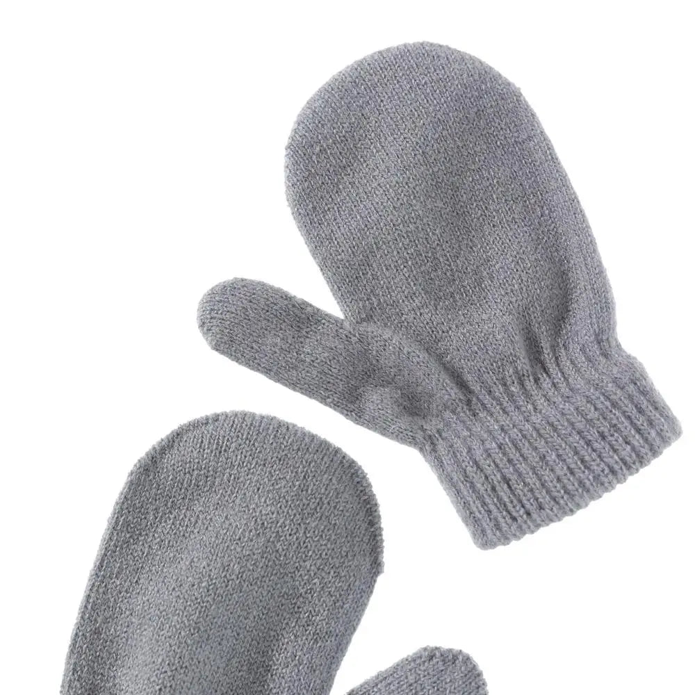 3Pcs/Set Cute Hat Scarf Gloves Set Solid Color Cotton Caps Winter Warm Accessories For Kids 0-3 Years Boys Girls Children