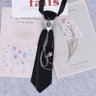 Hand Made Black Ribbon Tie Crystal Rhinestone Jewelry Men White Shirts College Girl Boys Collar Neck Ties Uniform Women Necktie